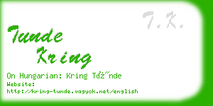 tunde kring business card